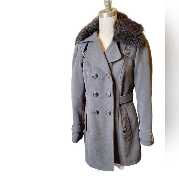 Worthington Double Breasted Shearling Coat- Size M - Picture 5 of 12